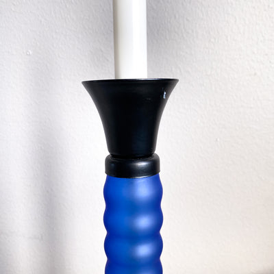Ljusstake i blått glas - Boda Shop
