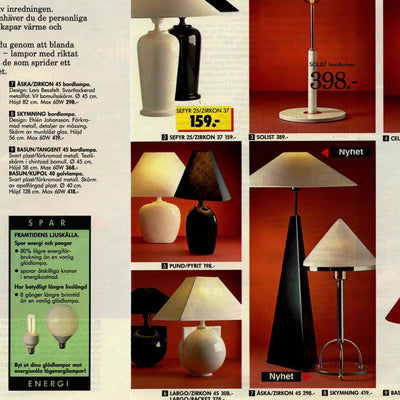 Bordslampa - Åska, Lars Bessfelt, IKEA 1991