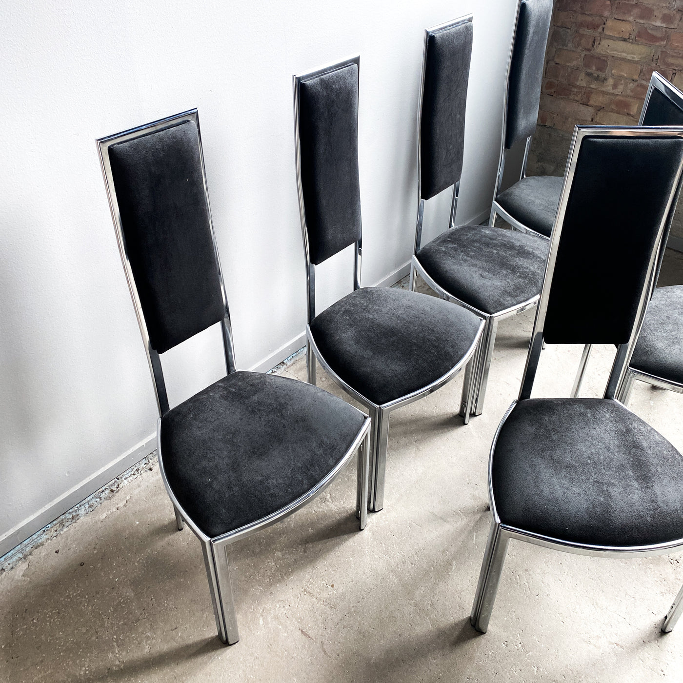6 stolar i krom - 80-tal