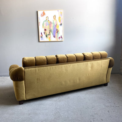 Olivgrön plyschsoffa 70-tal