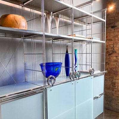 Hyllsystem i metall och glas - Balton, 90/2000-tal