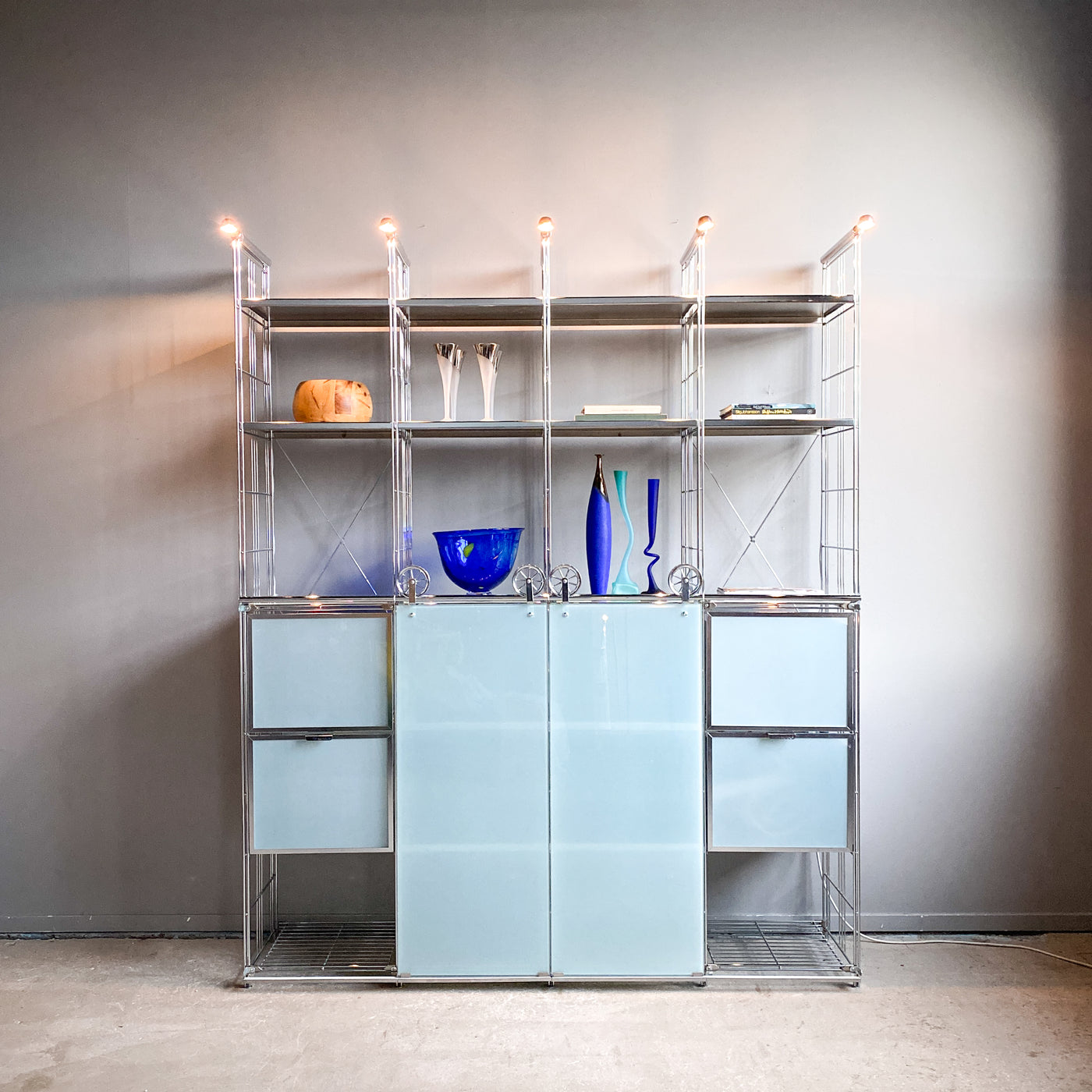 Hyllsystem i metall och glas - Balton, 90/2000-tal