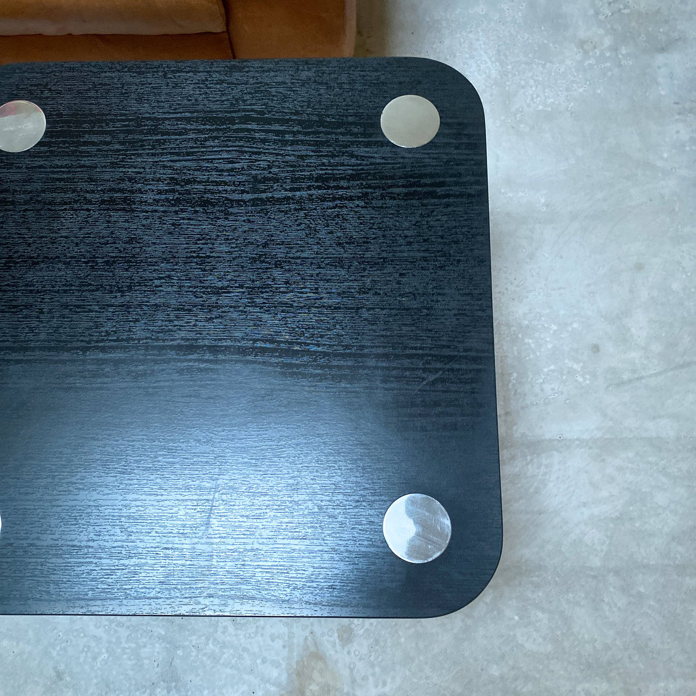 Soffbord i svart och krom, 70-tal