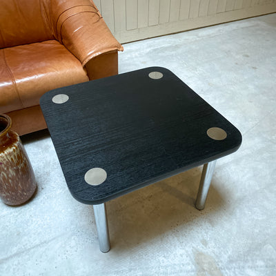 Soffbord i svart och krom, 70-tal