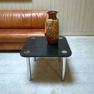 Soffbord i svart och krom, 70-tal