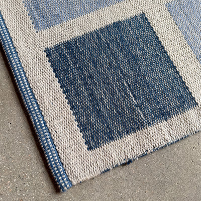 Rutig dubbelvävd ullmatta