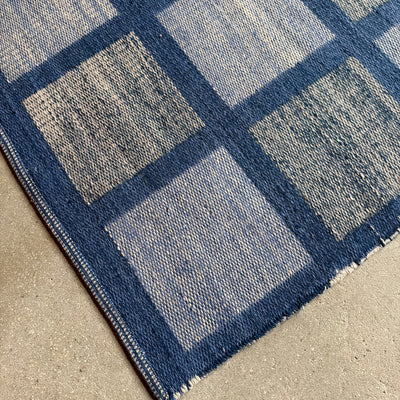 Rutig dubbelvävd ullmatta