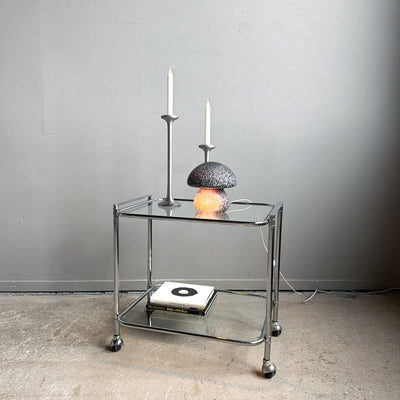 Drinkvagn i krom och glas