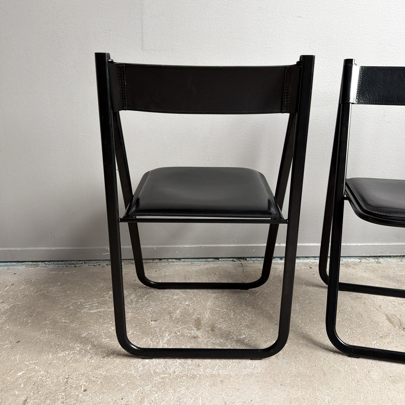 Klappstol i skinn - Tamara, Arrben, Italien, 80-tal