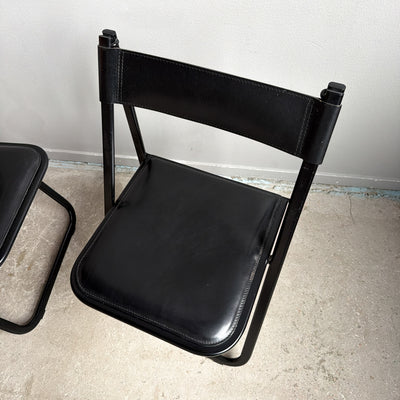 Klappstol i skinn - Tamara, Arrben, Italien, 80-tal