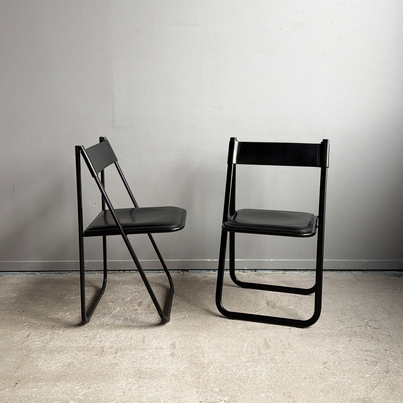 Klappstol i skinn - Tamara, Arrben, Italien, 80-tal