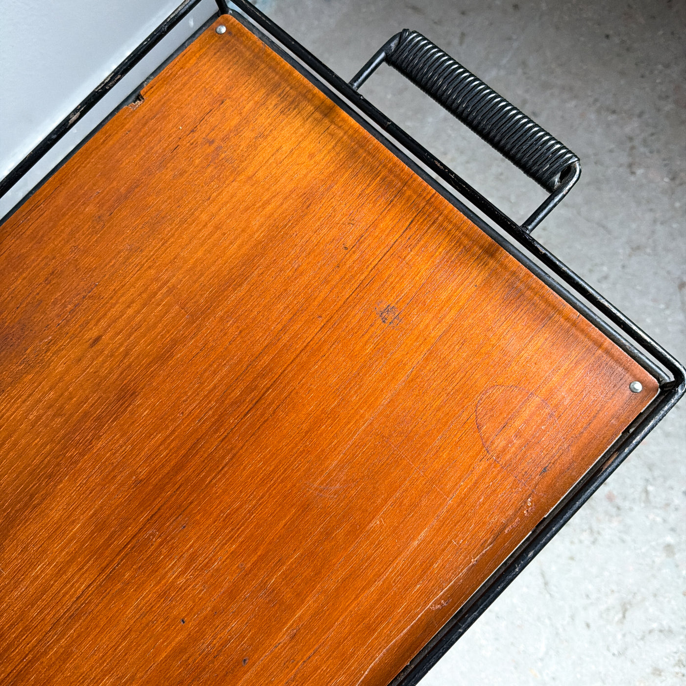 Brickbord i teak och metall - 50/60-tal