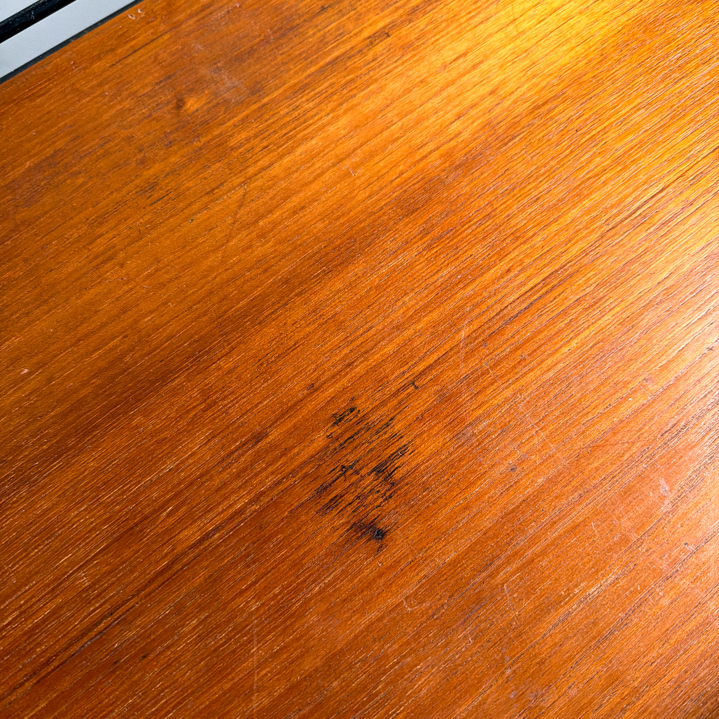 Brickbord i teak och metall - 50/60-tal