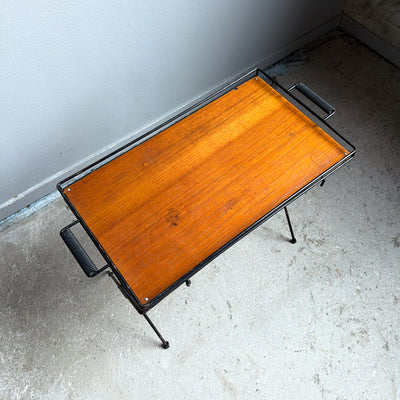 Brickbord i teak och metall - 50/60-tal