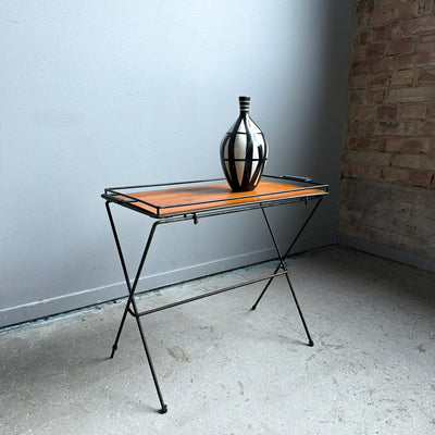 Brickbord i teak och metall - 50/60-tal