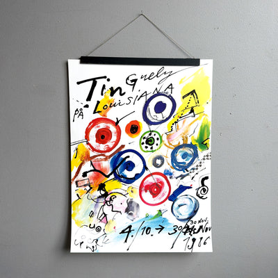 Utställningsaffisch Jean Tinguely, Louisiana Museum, 1986