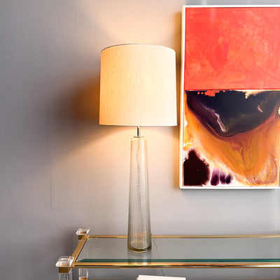 Hög bordslampa med glasfot, 60/70-tal