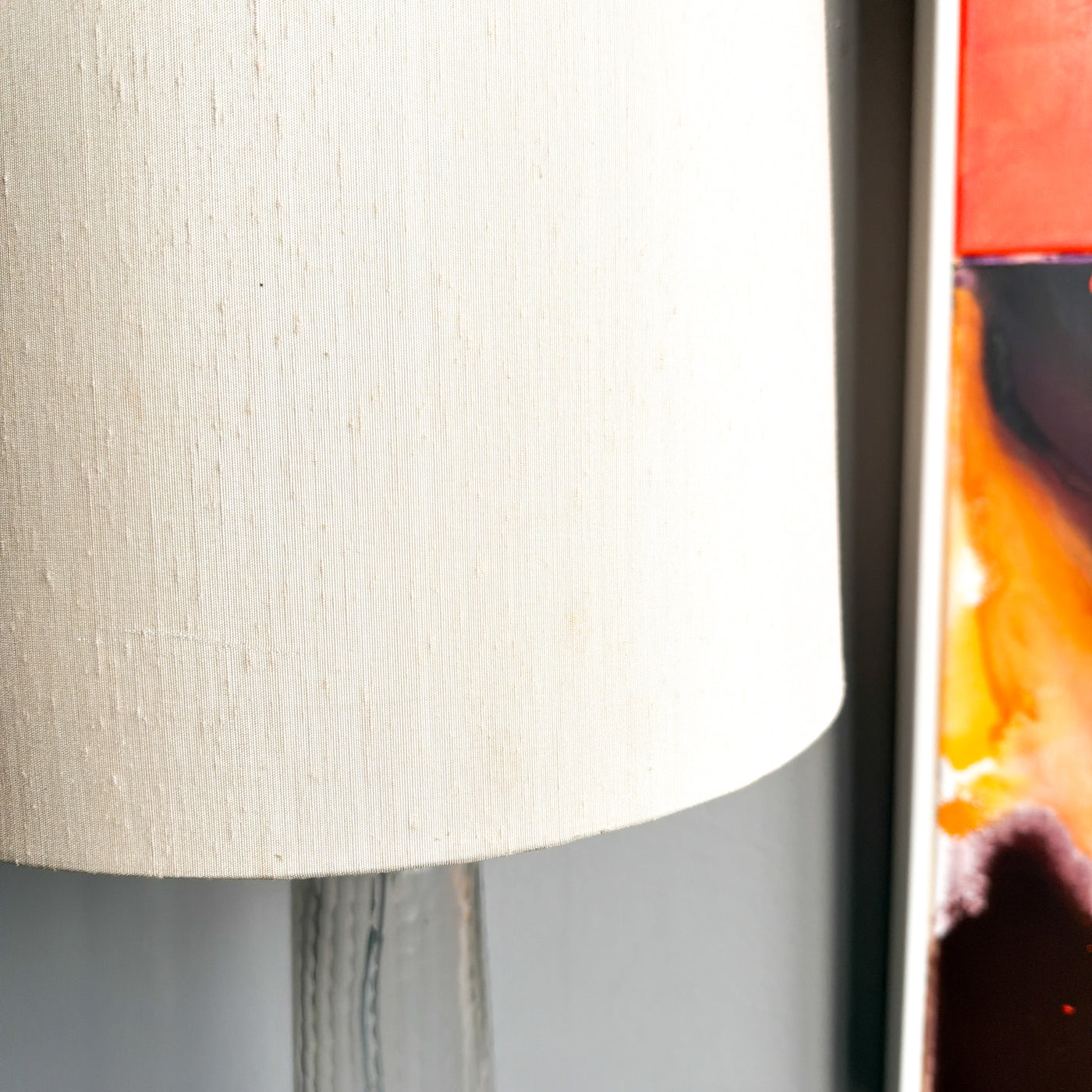 Hög bordslampa med glasfot, 60/70-tal