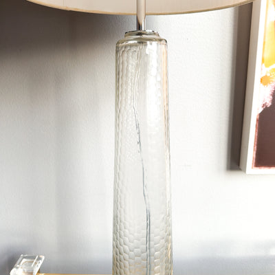 Hög bordslampa med glasfot, 60/70-tal