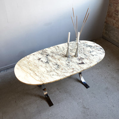 Soffbord i marmor och krom