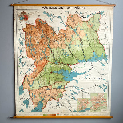 Skolkarta över Västmanland och Närke 1921