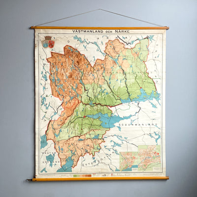 Skolkarta över Västmanland och Närke 1921