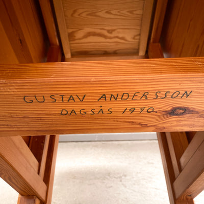 Slagbord i furu - snickare Gustav Andersson, Dagsås 1970