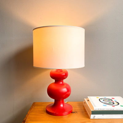 Röd bordslampa 70-tal