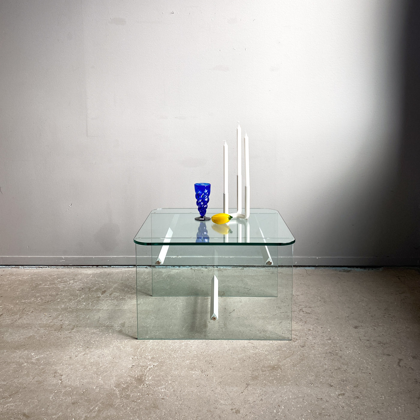 Soffbord i glas, 80-tal