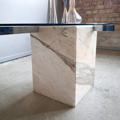 Soffbord i glas och marmor