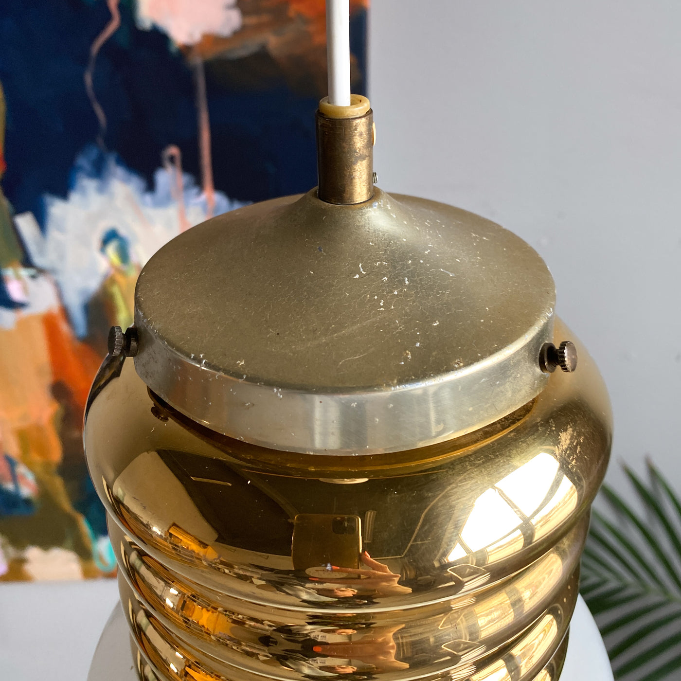 Taklampa i form av stor glödlampa - 60-tal