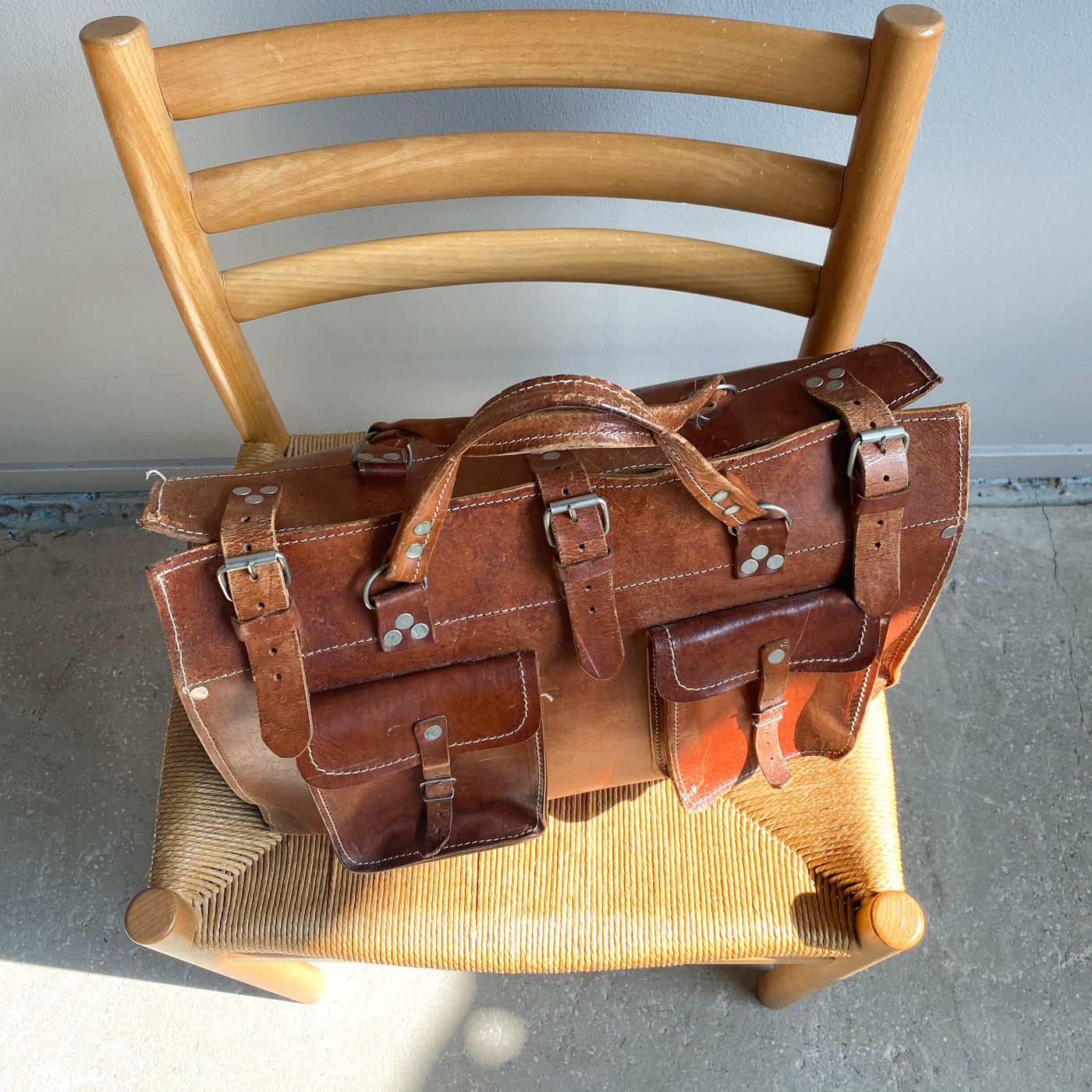 Weekendbag i läder