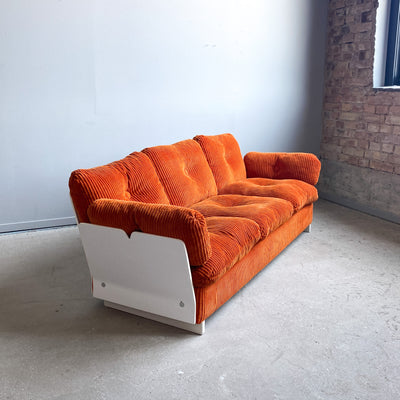 3-sits soffa i orange manchester - 70-tal