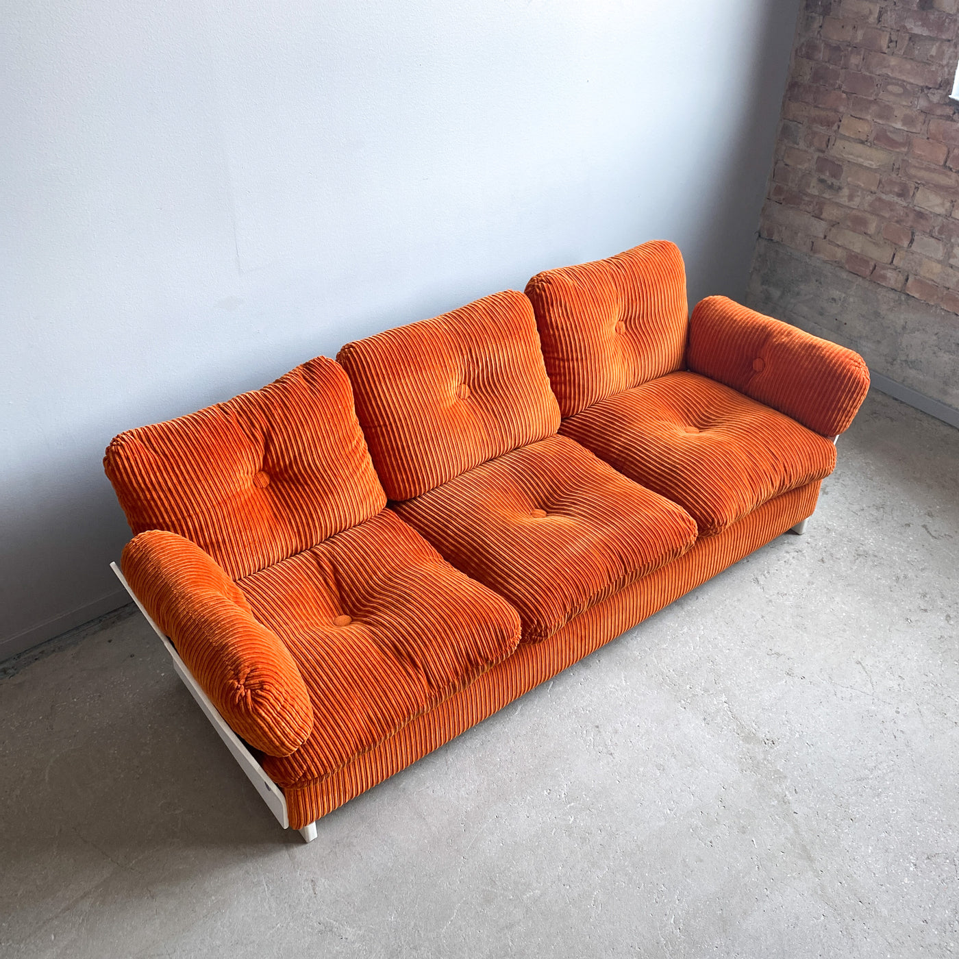 3-sits soffa i orange manchester - 70-tal