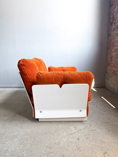 2-sits soffa i orange manchester - 70-tal