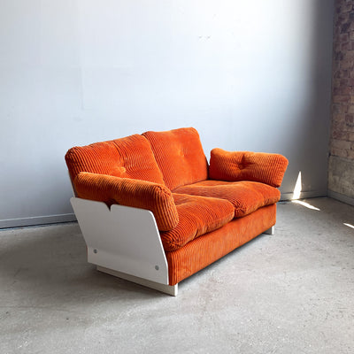 2-sits soffa i orange manchester - 70-tal