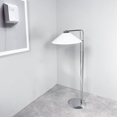 Golvlampa vit och krom