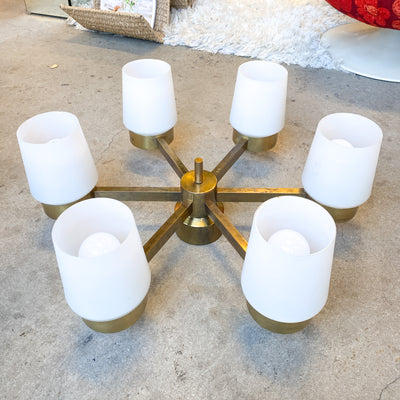 Taklampa i mässing och glas, Fagerhults Belysning