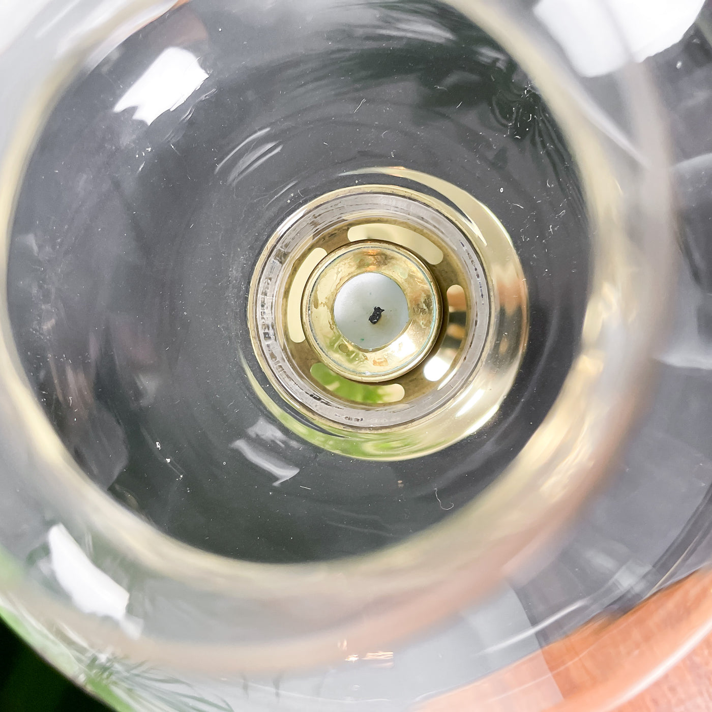 Ljuslykta i glas och mässing - Ateljé Lyktan
