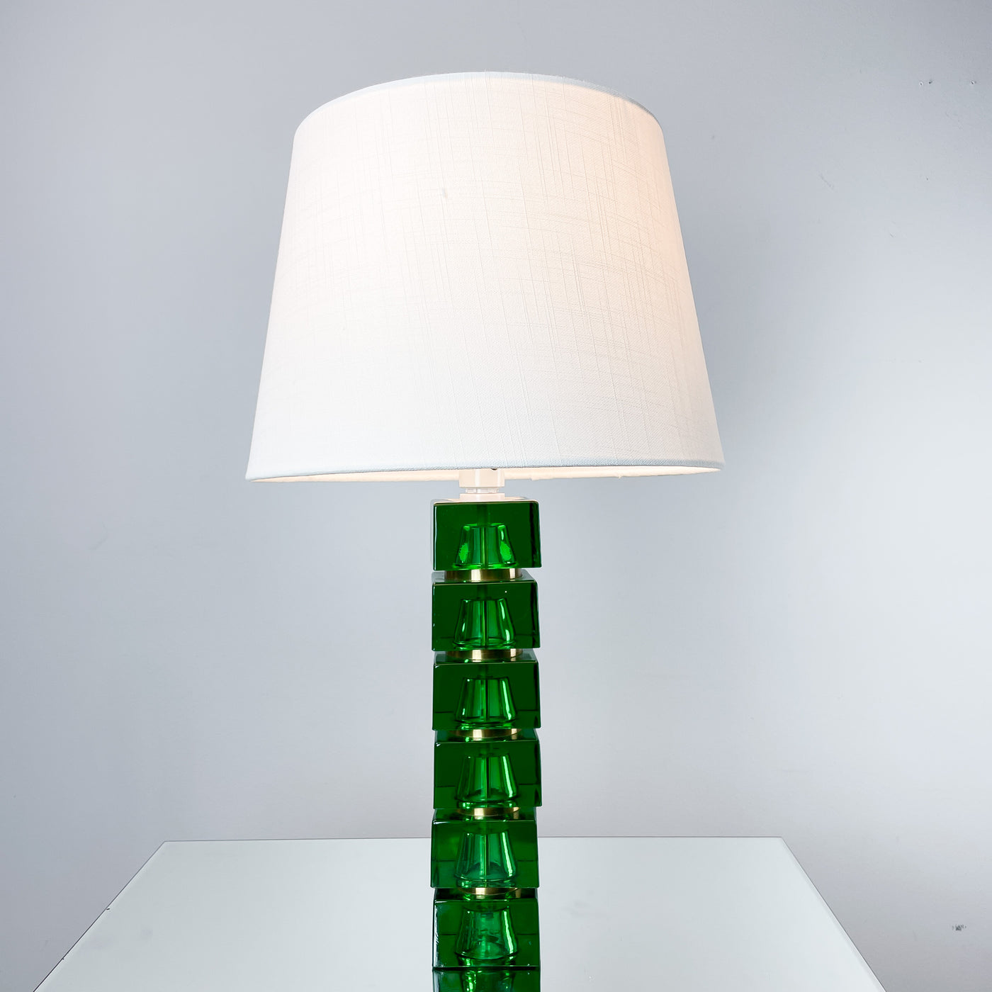 Lampa i grönt glas - Carl Fagerlund, Orrefors