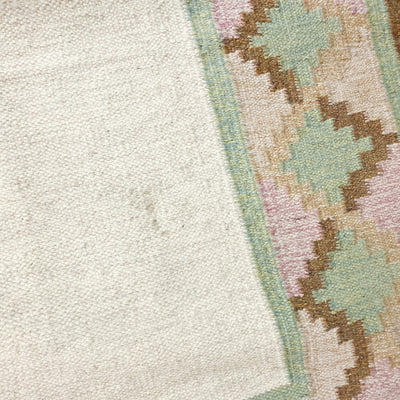 Röllakanmatta beige, brun, grön, rosa