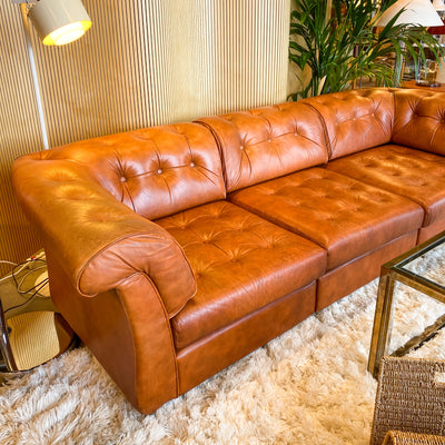 Modulsoffa i skinn - 5 delar