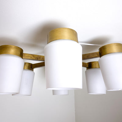 Taklampa i mässing och glas, Fagerhults Belysning
