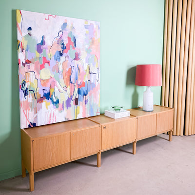 Hyllsystem eller sideboard i ek