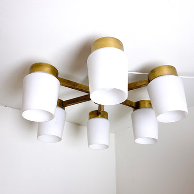 Taklampa i mässing och glas, Fagerhults Belysning