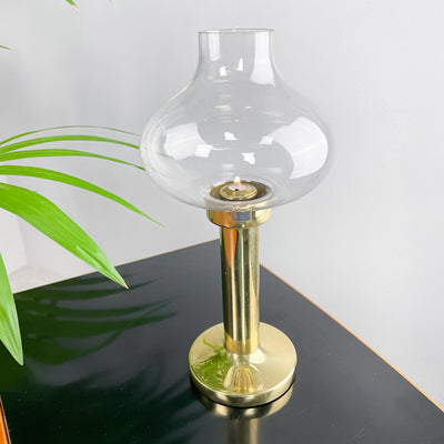 Ljuslykta i glas och mässing - Ateljé Lyktan