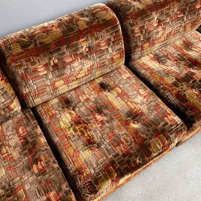 Modulsoffa i mönstrad sammet - 6 delar