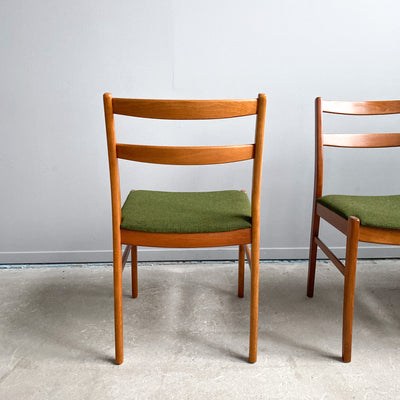 4 stolar med grön sits - 60-tal