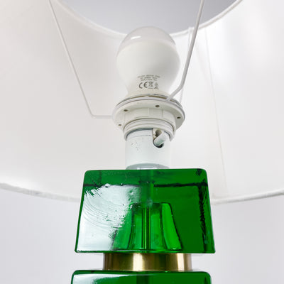 Lampa i grönt glas - Carl Fagerlund, Orrefors