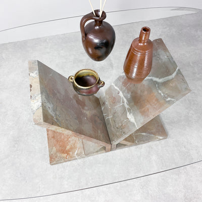 Soffbord i glas och marmor